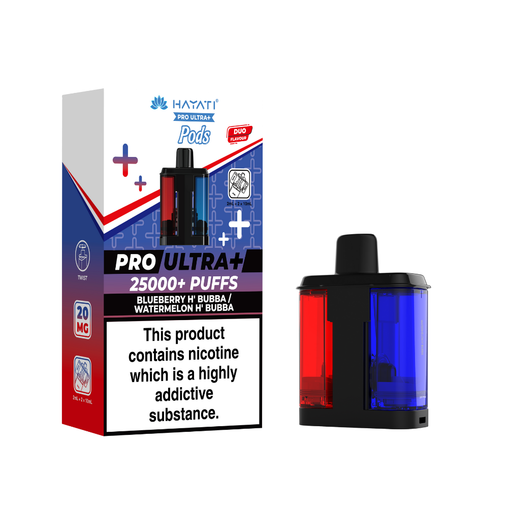 Hayati Pro Ultra Plus 25k Prefilled Pods Blueberry H'Bubba/Watermelon H'Bubba