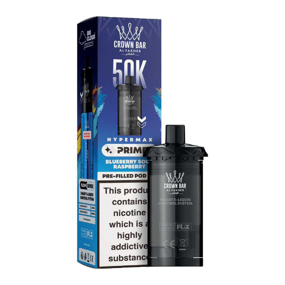 Al Fakher Hypermax Prime 50K Prefilled Pods Blueberry Sour Raspberry