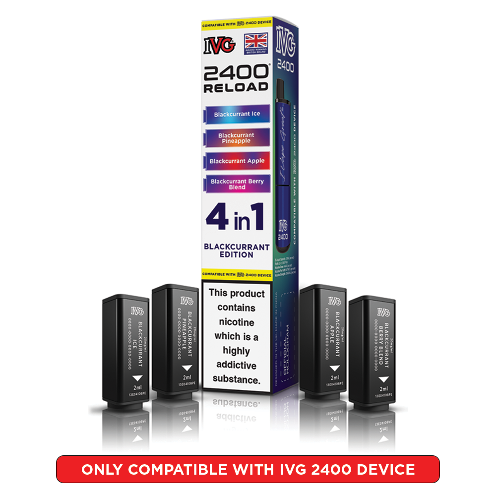 IVG 2400 Reload 4 in 1 Prefilled Pods Blackcurrant Edition