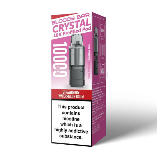 Bloody Bar Crystal 10K Strawberry Watermelon Bubblegum Prefilled Pod