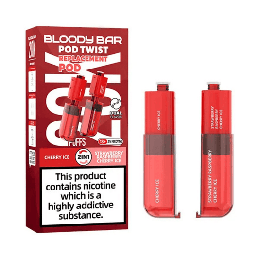 Bloody Bar Pod Twist 20K Prefilled Pod Cherry Ice / Strawberry Raspberry Cherry Ice