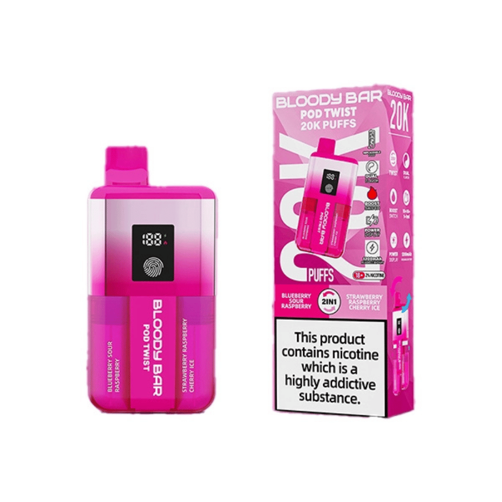Bloody Bar 20K Prefilled Pod Kit Blueberry Sour Raspberry / Strawberry Raspberry Cherry Ice