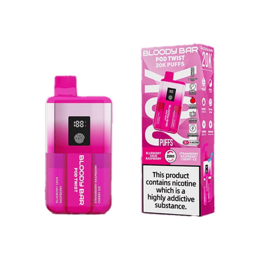 Bloody Bar 20K Prefilled Pod Kit Blueberry Sour Raspberry / Strawberry Raspberry Cherry Ice