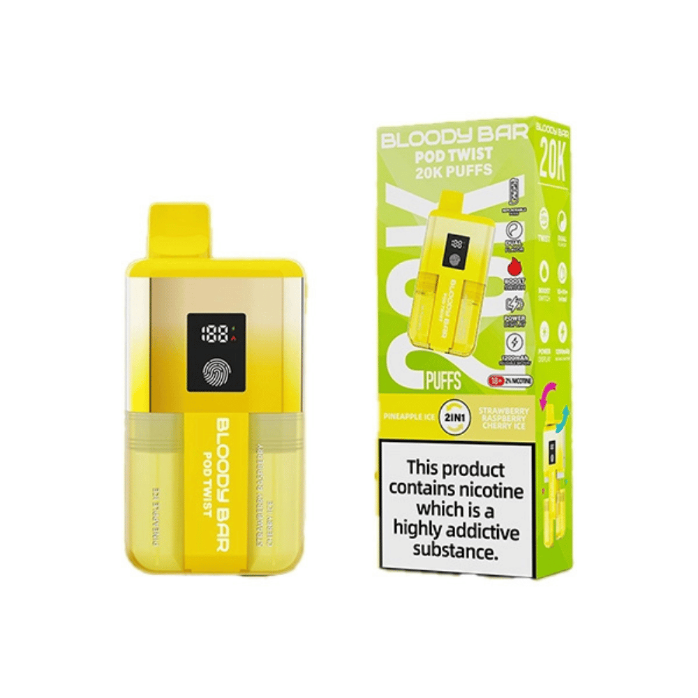 Bloody Bar 20K Prefilled Pod Kit Pineapple Ice / Strawberry Raspberry Cherry Ice