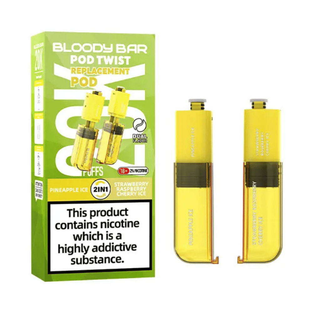 Bloody Bar Pod Twist 20K Prefilled Pod Pineapple Ice / Strawberry Raspberry Cherry Ice