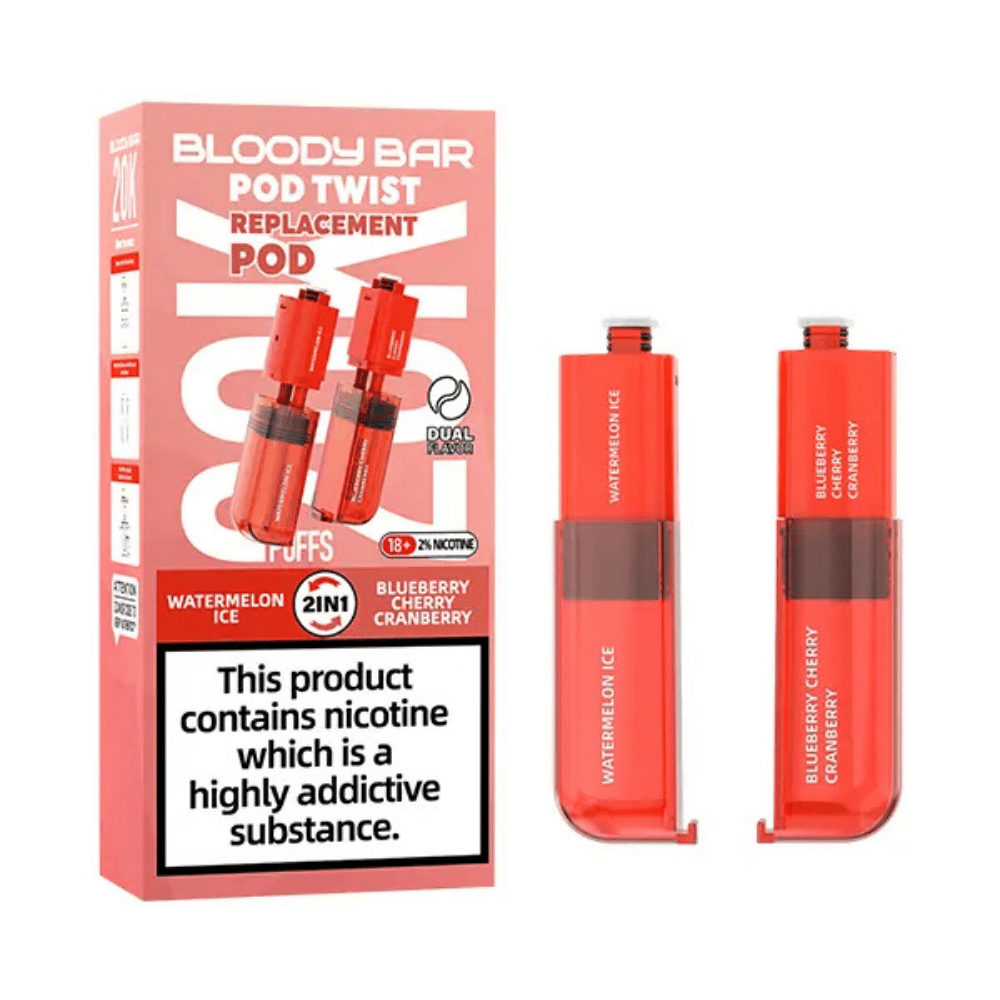 Bloody Bar Pod Twist 20K Prefilled Pod Watermelon Ice / Blueberry Cherry Cranberry