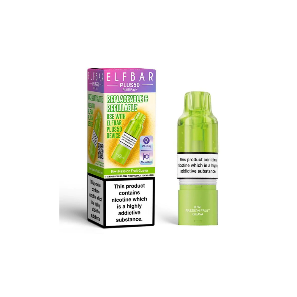 ELF BAR Plus 50 Refill Pack Kiwi Passion Fruit Guava