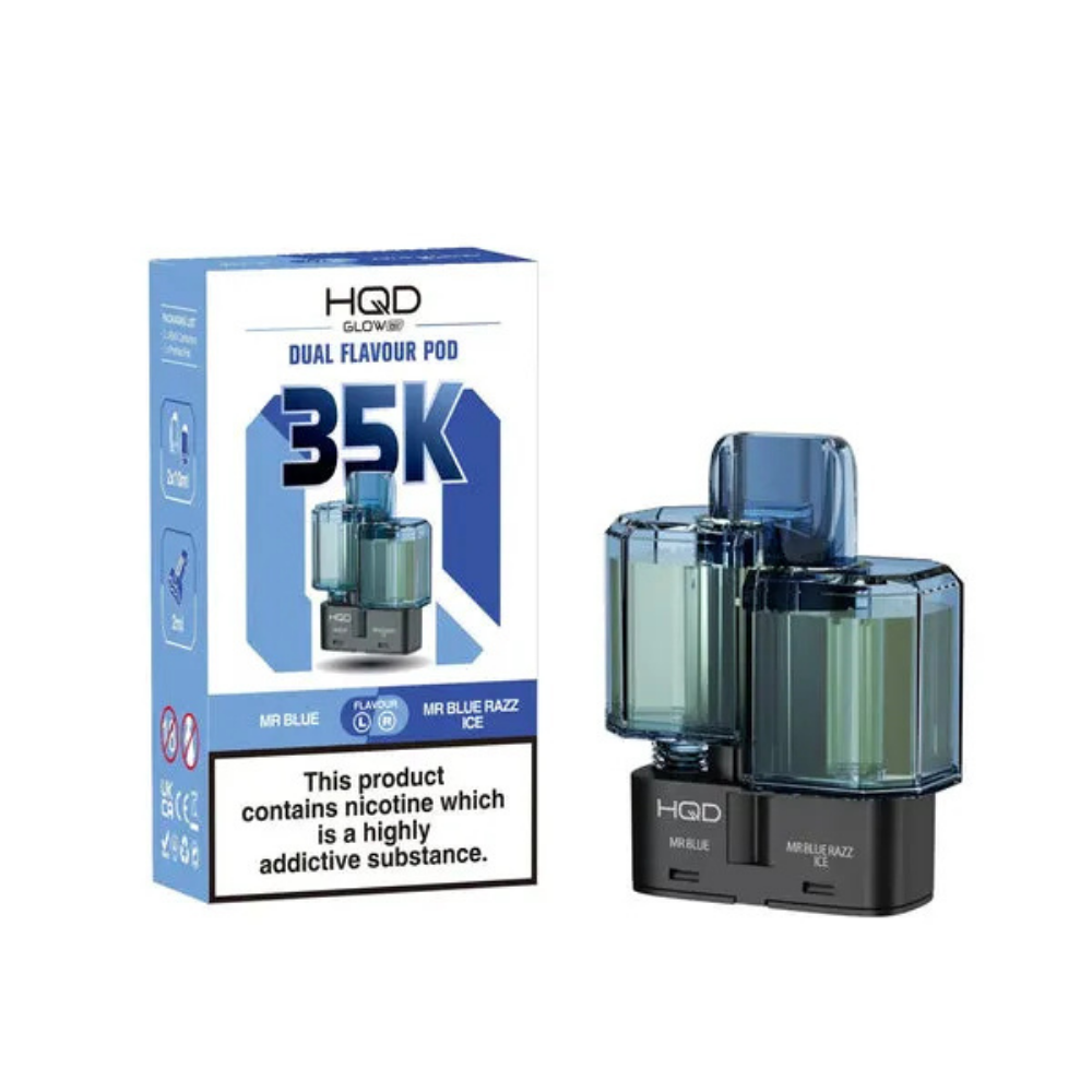HQD Glow Air 35K Prefilled Pod Mr Blue / Mr Blue Razz Ice