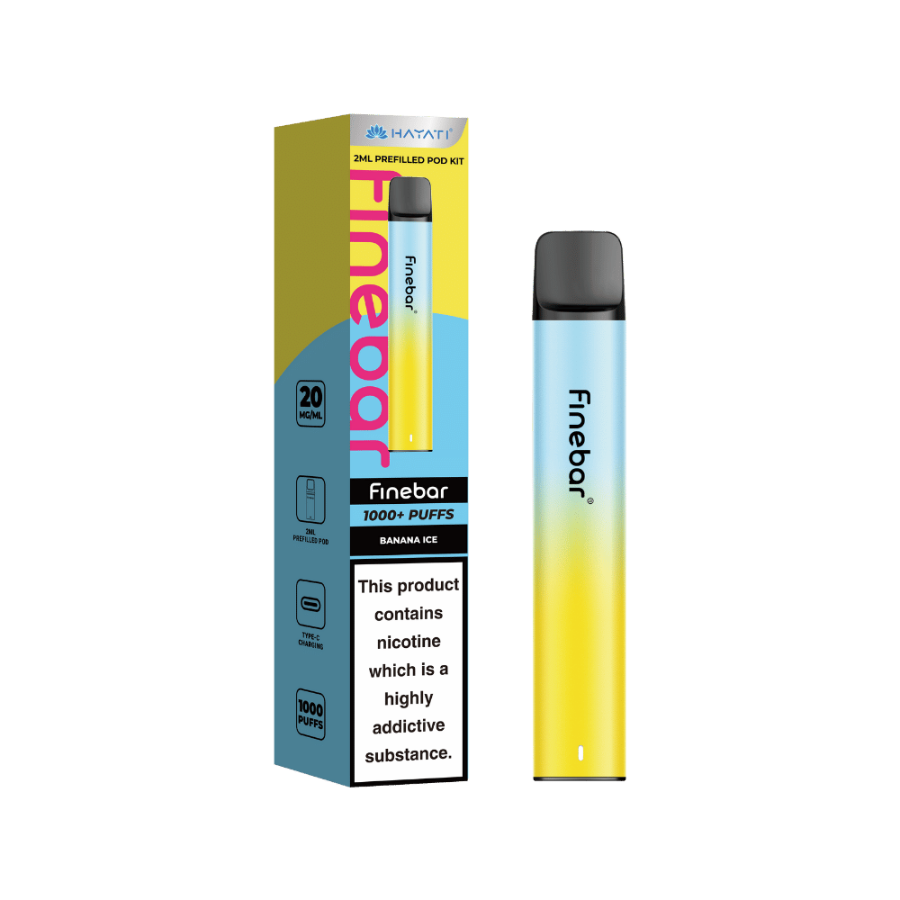 Hayati Finebar 1000 Puffs Prefilled Pod Kit Banana Ice