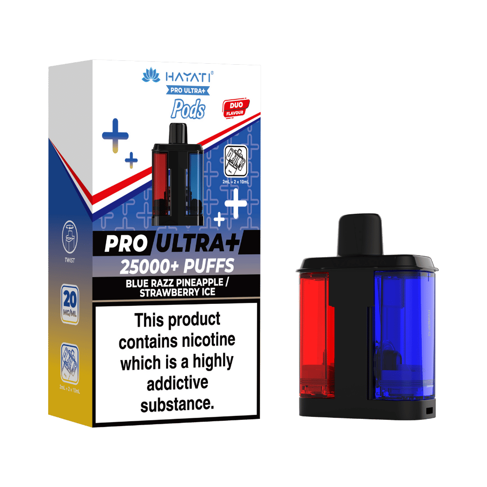 Hayati Pro Ultra Plus 25k Prefilled Pods Blue Razz Pineapple/Strawberry Ice