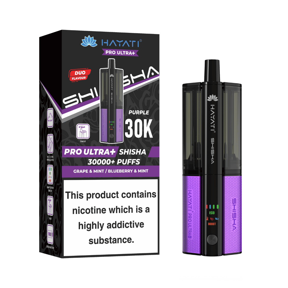 Hayati Pro Ultra Plus Shisha 30000 Prefilled Pod Kit Grape & Mint / Blueberry & Mint