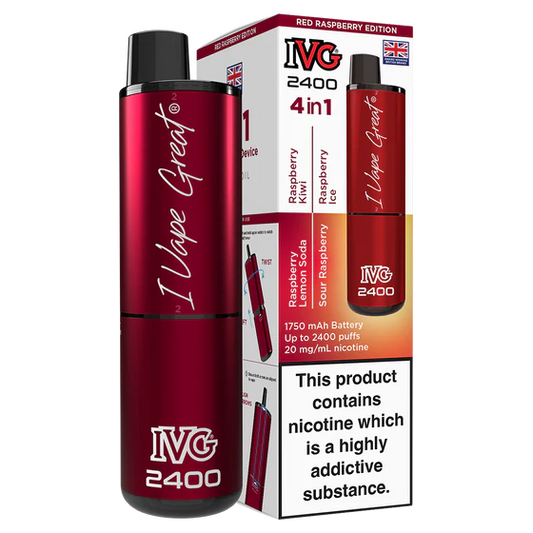 IVG 2400 Rechargeable Vape Red Raspberry Edition