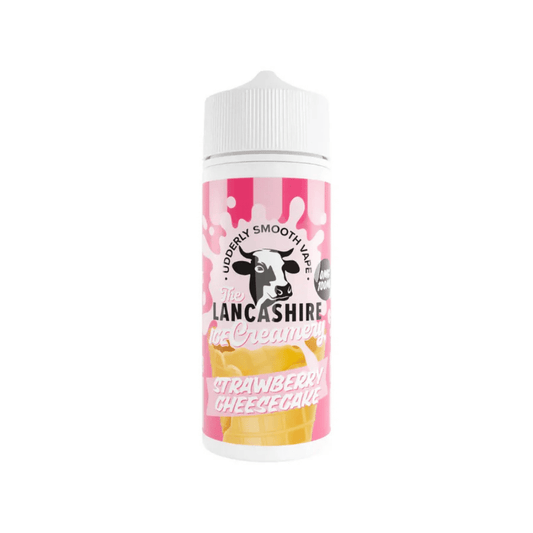 The Lancashire Creamery 100ml Shortfill E-Liquid Strawberry Cheesecake
