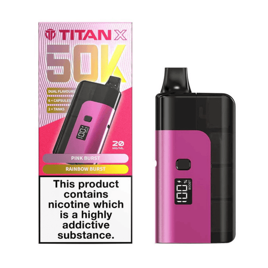 Titan X 50k Prefilled Vape Kit Pink Burst / Rainbow Burst