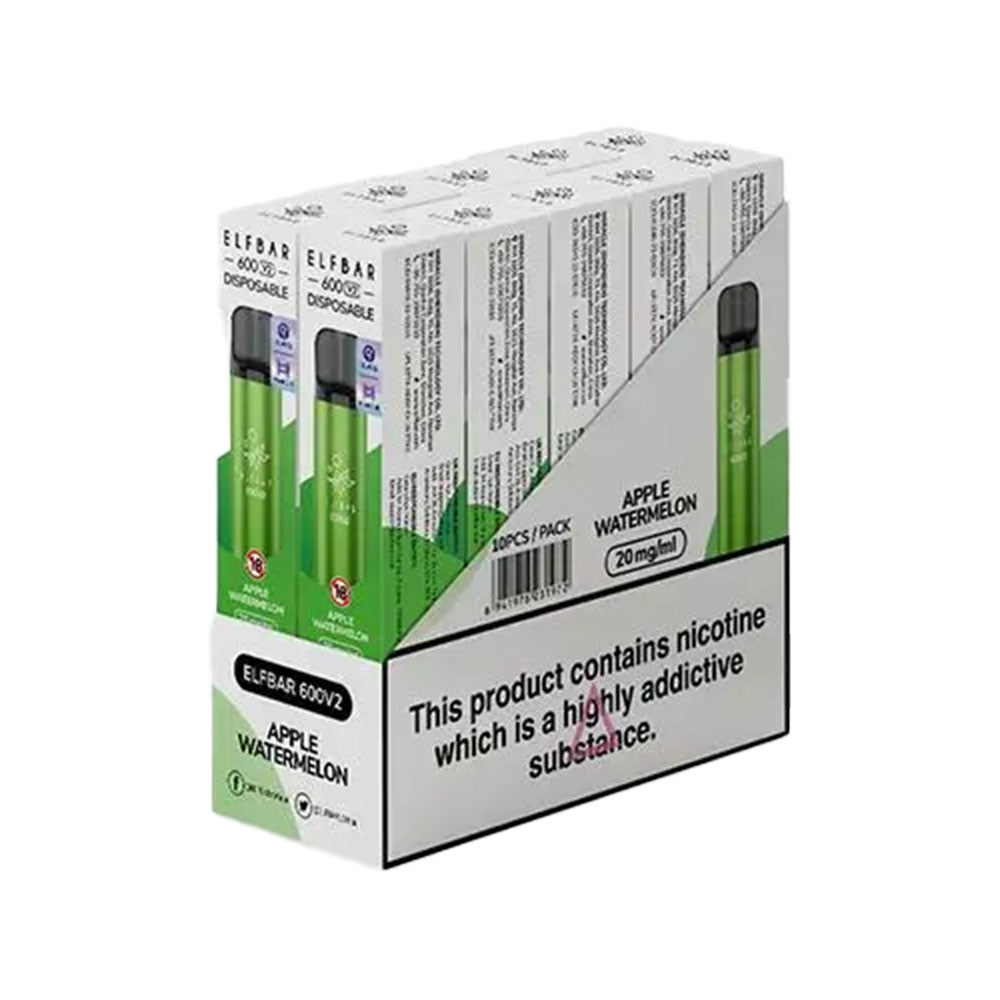 Elf Bar 600 V2 10 Pack | Apple Watermelon | Free UK Delivery
