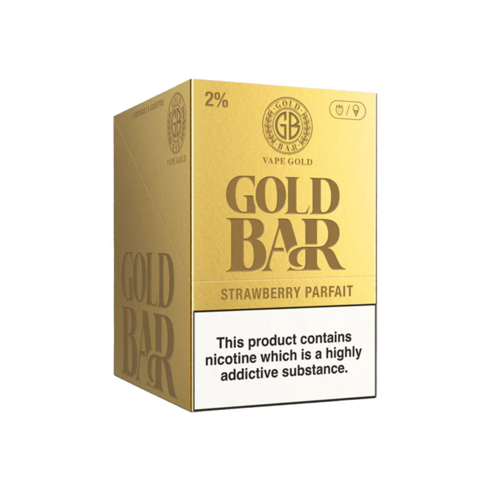 10 x Gold Bar Strawberry Parfait Disposable Vapes Free UK Delivery