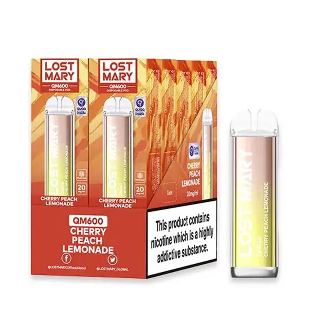 Lost Mary QM600 10 Pack Cherry Peach Lemonade