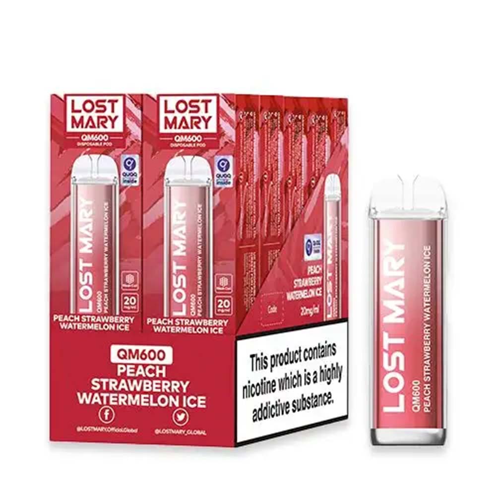Lost Mary QM600 10 Pack Peach Strawberry Watermelon