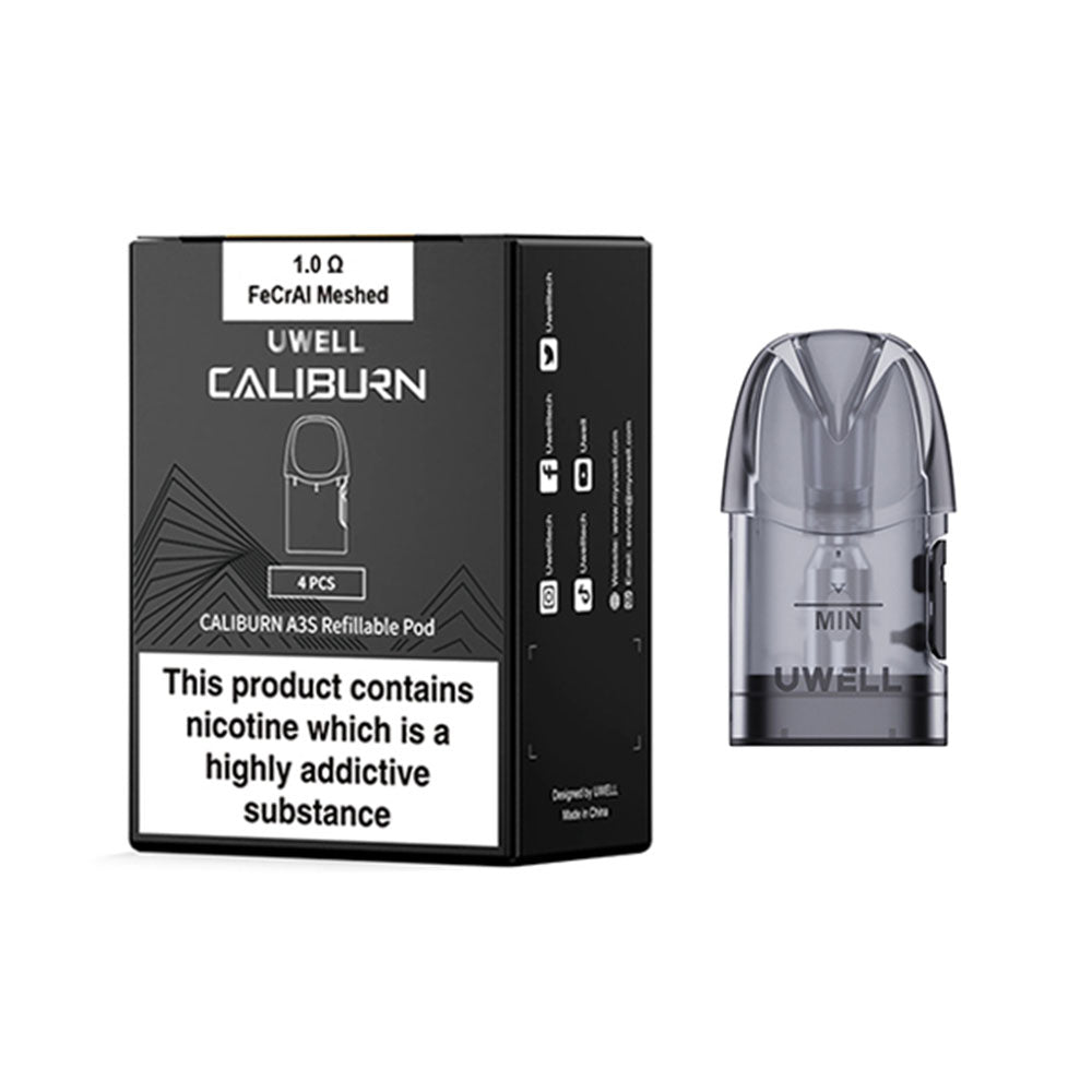 Uwell Caliburn A3S Refillable Pods (4 Pack) 1.0 ohm