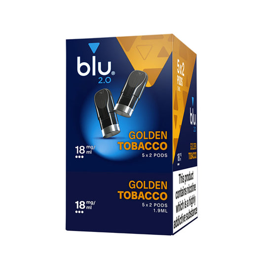 Blu 2.0 Golden Tobacco E Liquid Pods - 5 Boxes 18mg