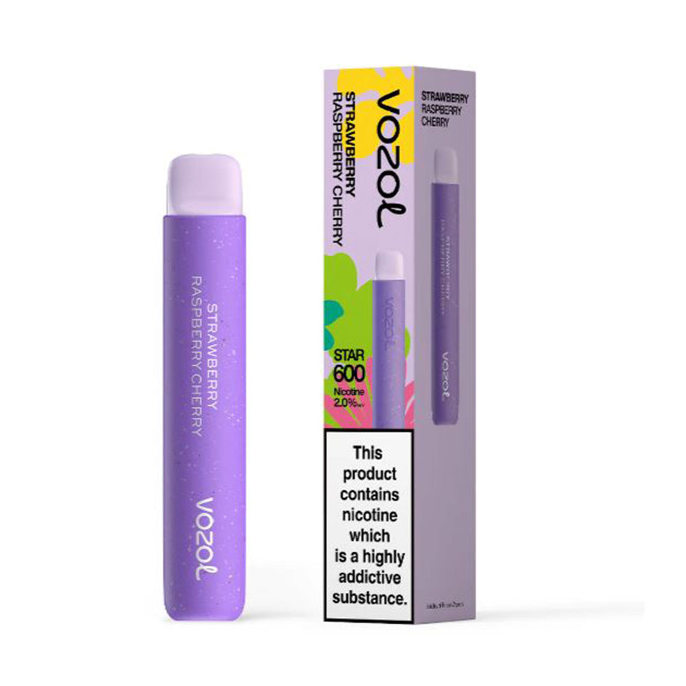 Vozol Star 600 Strawberry Raspberry Cherry Disposable Vape