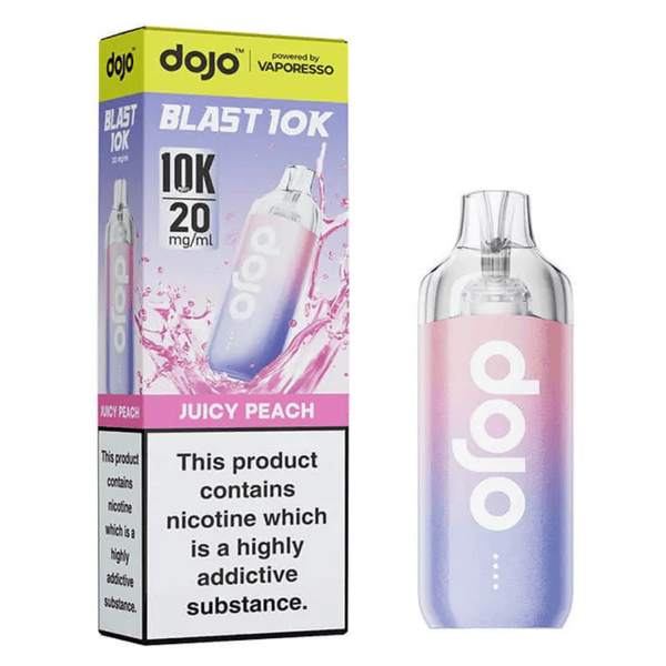 doja disposable vape Dojo Blast 10k Prefilled Pod Kit Juicy Peach Power Range_1-177W Strain:Apple Fritter Vicky RAZ TN9000 Disposable