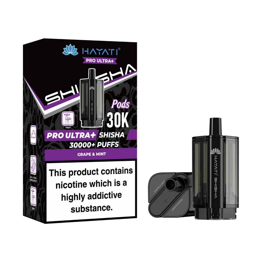 Hayati Pro Ultra Plus Shisha 30000 Prefilled Pods Grape & Mint