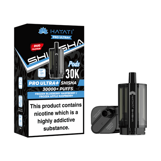 Hayati Pro Ultra Plus Shisha 30000 Prefilled Pods Frozen Blueberry Raspberry / Frozen Apple Raspberry