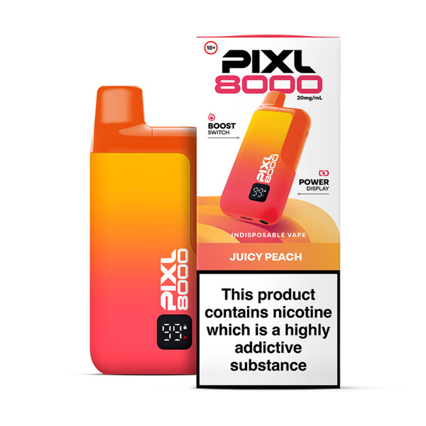 peach flavored vape Pixl 8000 Prefilled Pod Kit Juicy Peach
