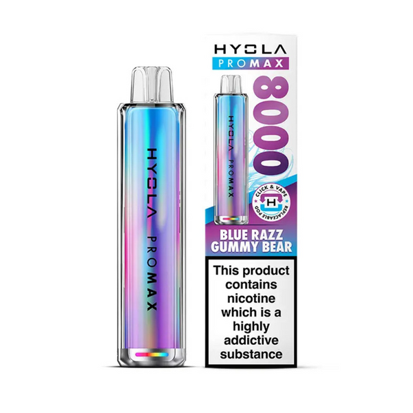 blue gummy vape Hyola Pro Max 8000 Prefilled Pod Kit Razz Bear battery capacity:up to 1000mAh Flavors:Blueberry Cherry Vuse Alto Pods -