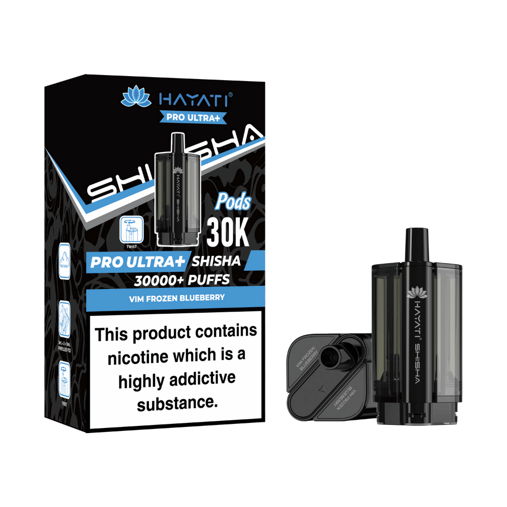 Hayati Pro Ultra Plus Shisha 30000 Prefilled Pods Vim Frozen Blueberry