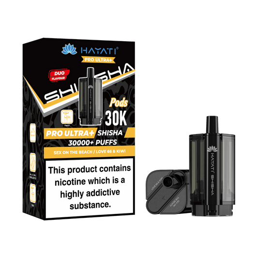 Hayati Pro Ultra Plus Shisha 30000 Prefilled Pods Sex On The Beach / Love 66 & Kiwi
