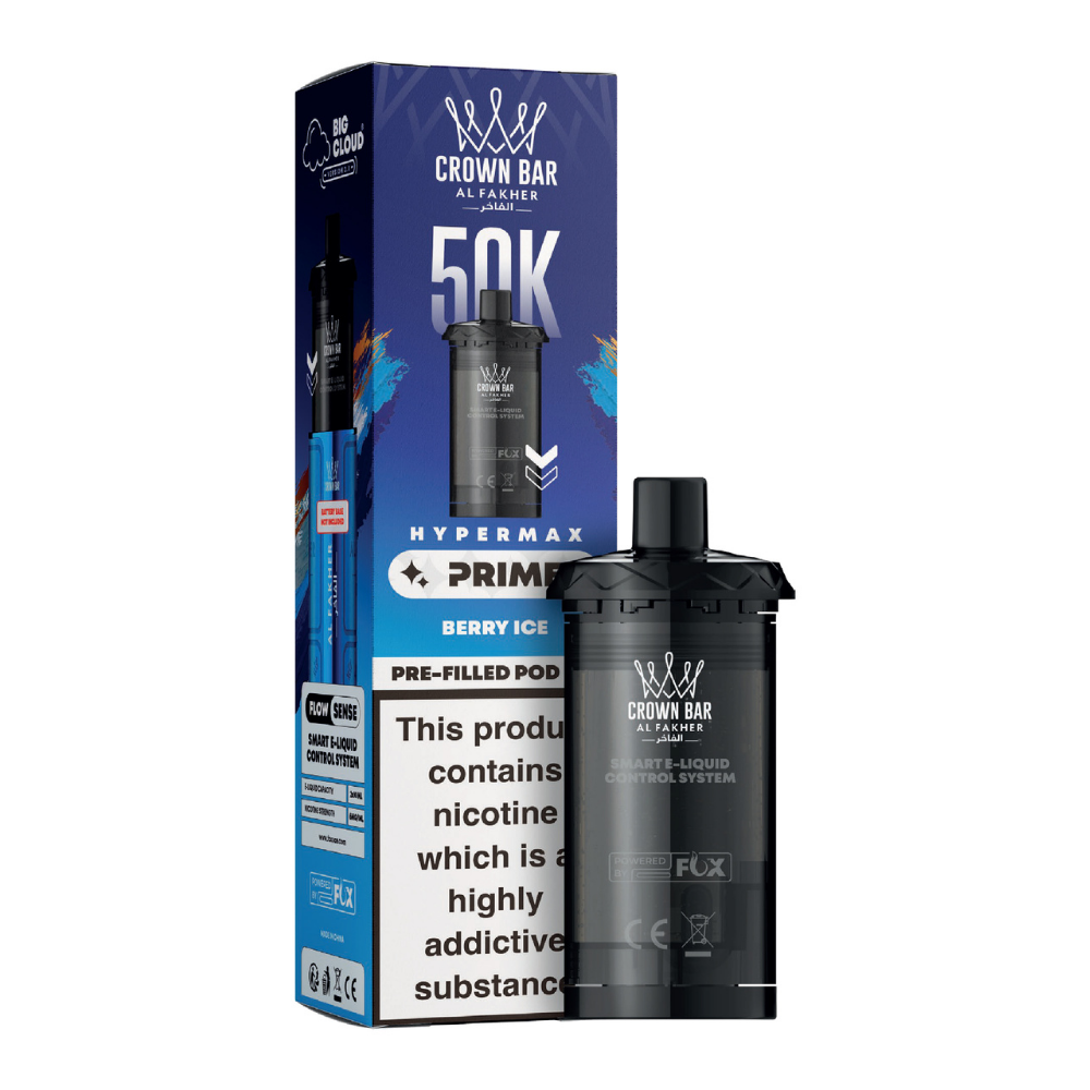Al Fakher Hypermax Prime 50K Prefilled Pods Berry Ice