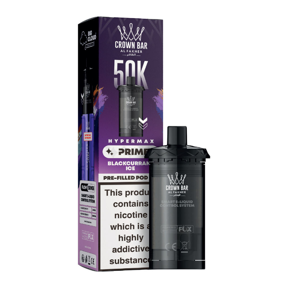Al Fakher Hypermax Prime 50K Prefilled Pods Blackcurrant Ice