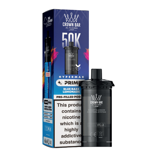 Al Fakher Hypermax Prime 50K Prefilled Pods Blue Razz Lemonade