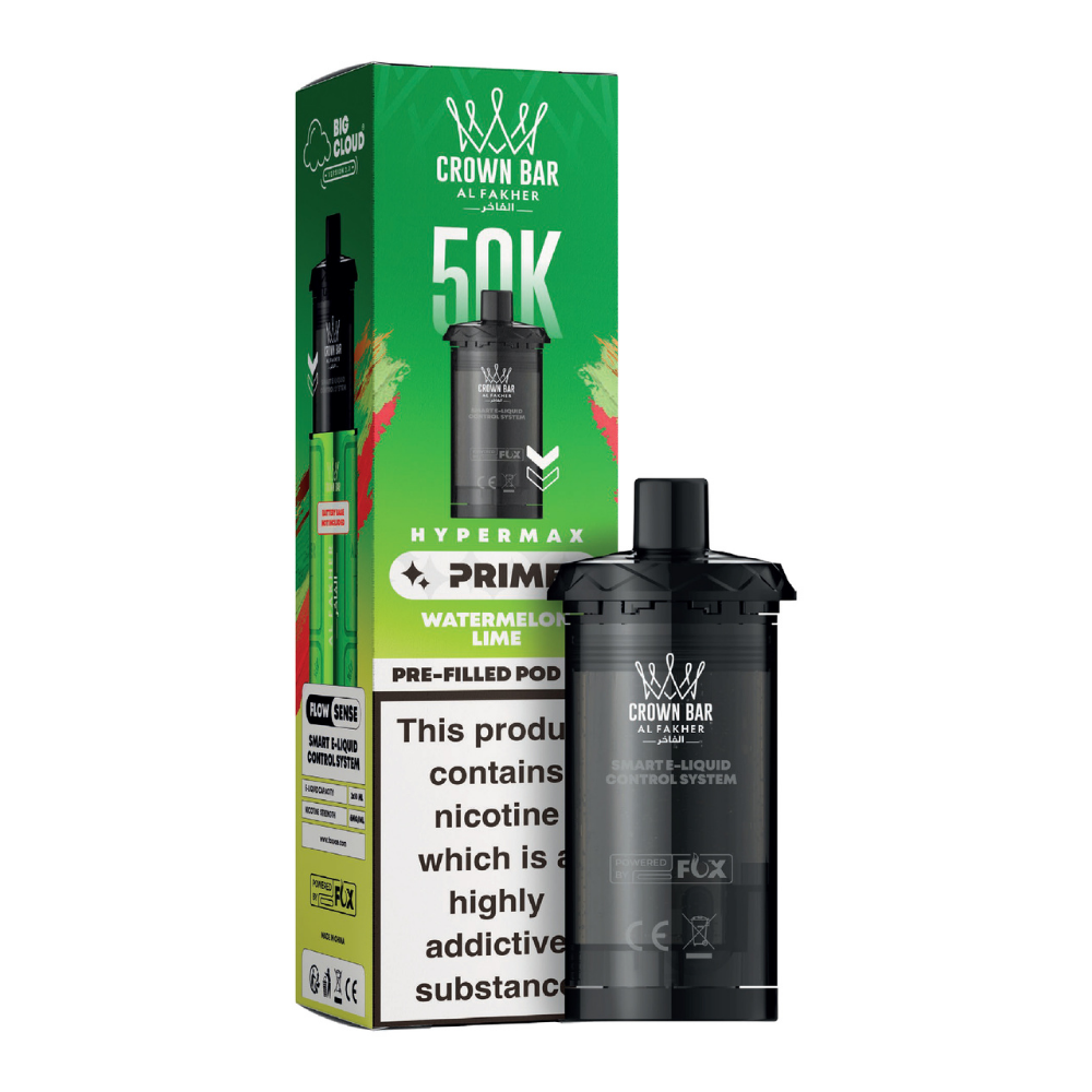 Al Fakher Hypermax Prime 50K Prefilled Pods Watermelon Lime
