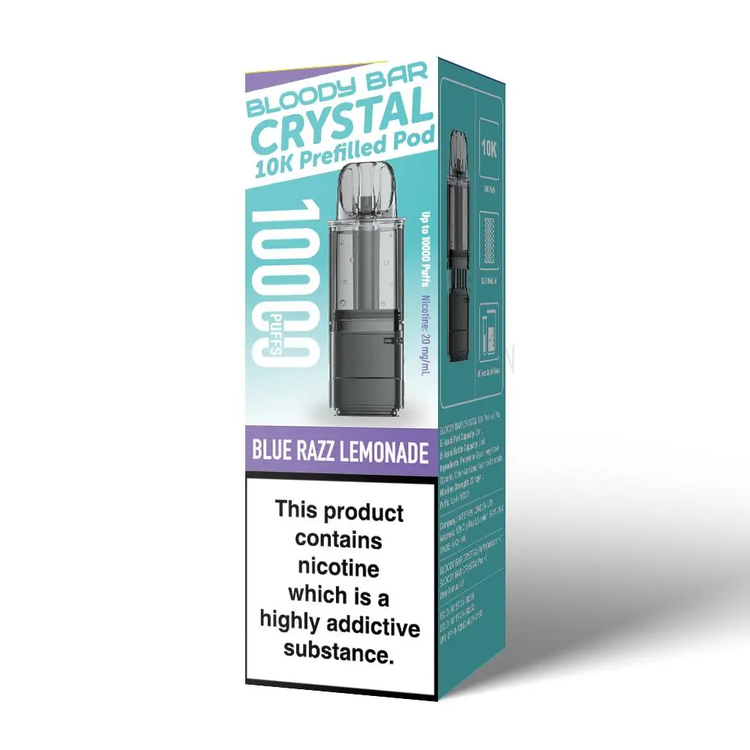 Bloody Bar Crystal 10K Prefilled Pod Blue Razz Lemonade