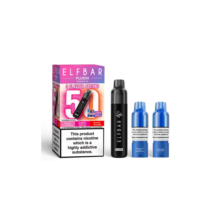 Elfbar Pod Grape Raspberry ELF BAR Plus 50 Prefilled Pod Kit Raspberry Edition