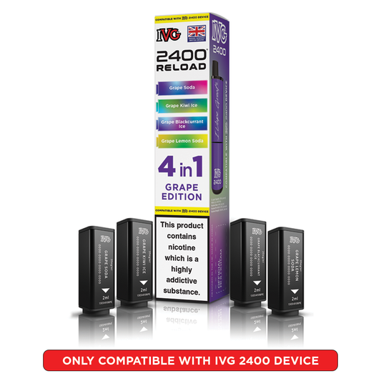 IVG 2400 Reload 4 in 1 Prefilled Pods Grape Edition