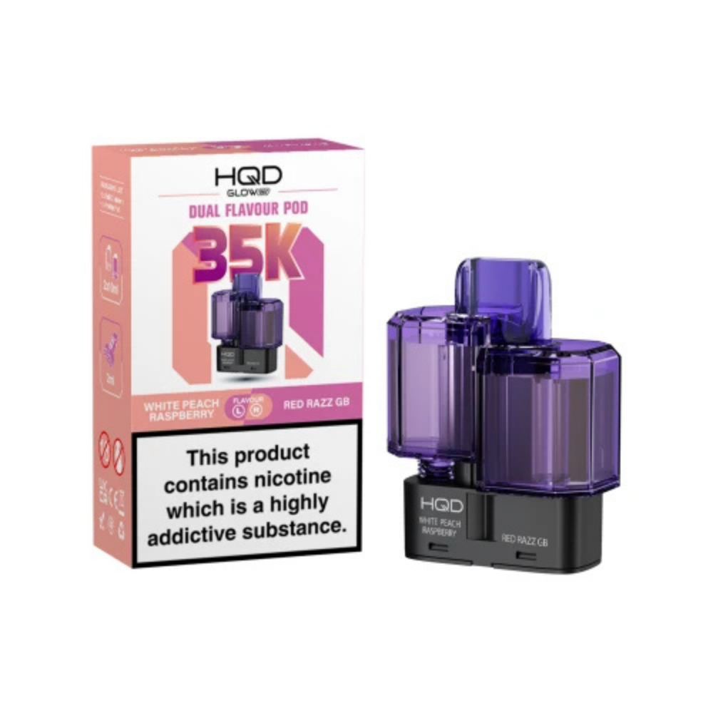 HQD Glow Air 35K Prefilled Pod White Peach Raspberry / Red Razz GB