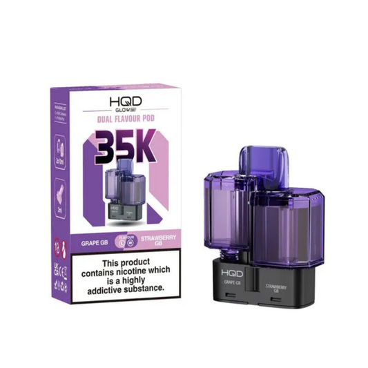HQD Glow Air 35K Prefilled Pod Grape GB / Strawberry GB
