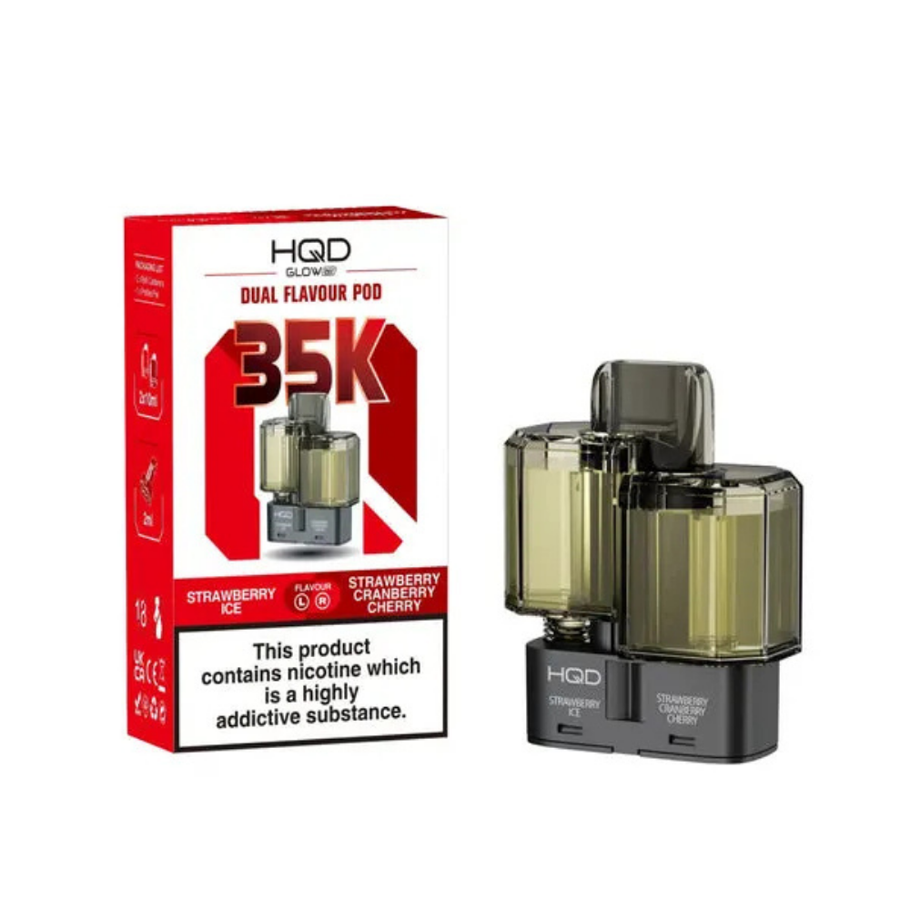 HQD Glow Air 35K Prefilled Pod Strawberry Ice / Strawberry Cranberry Cherry