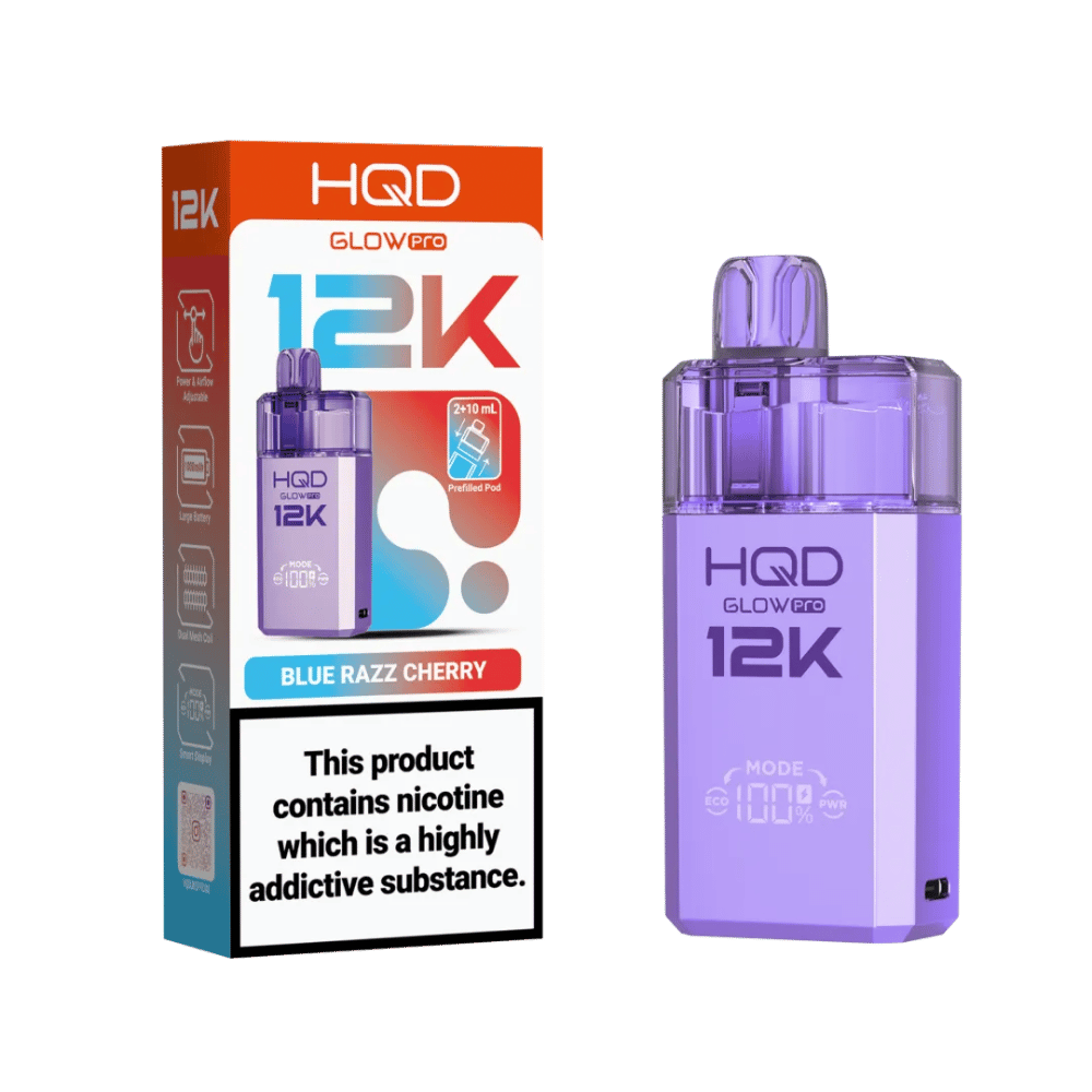 HQD Glow Pro 12K Prefilled Pod Kit Blue Razz Cherry | £7.99