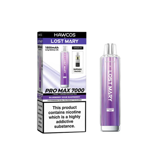 Hawcos x Lost Mary Pro Max 7000 Prefilled Pod Kit Blueberry Sour Raspberry