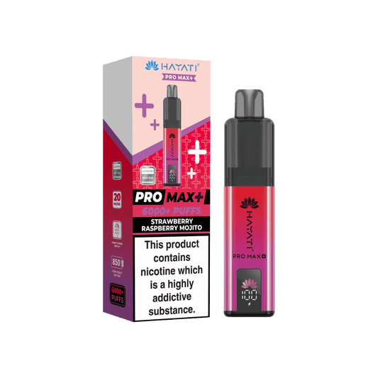 Hayati Pro Max Plus 6000 Puffs Strawberry Raspberry Mojito