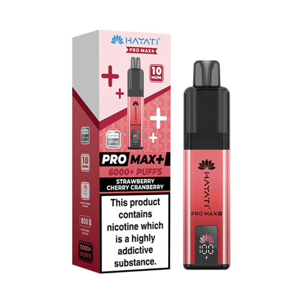 Hayati Pro Max Plus 6000 Puffs 10mg Strawberry Cherry Cranberry