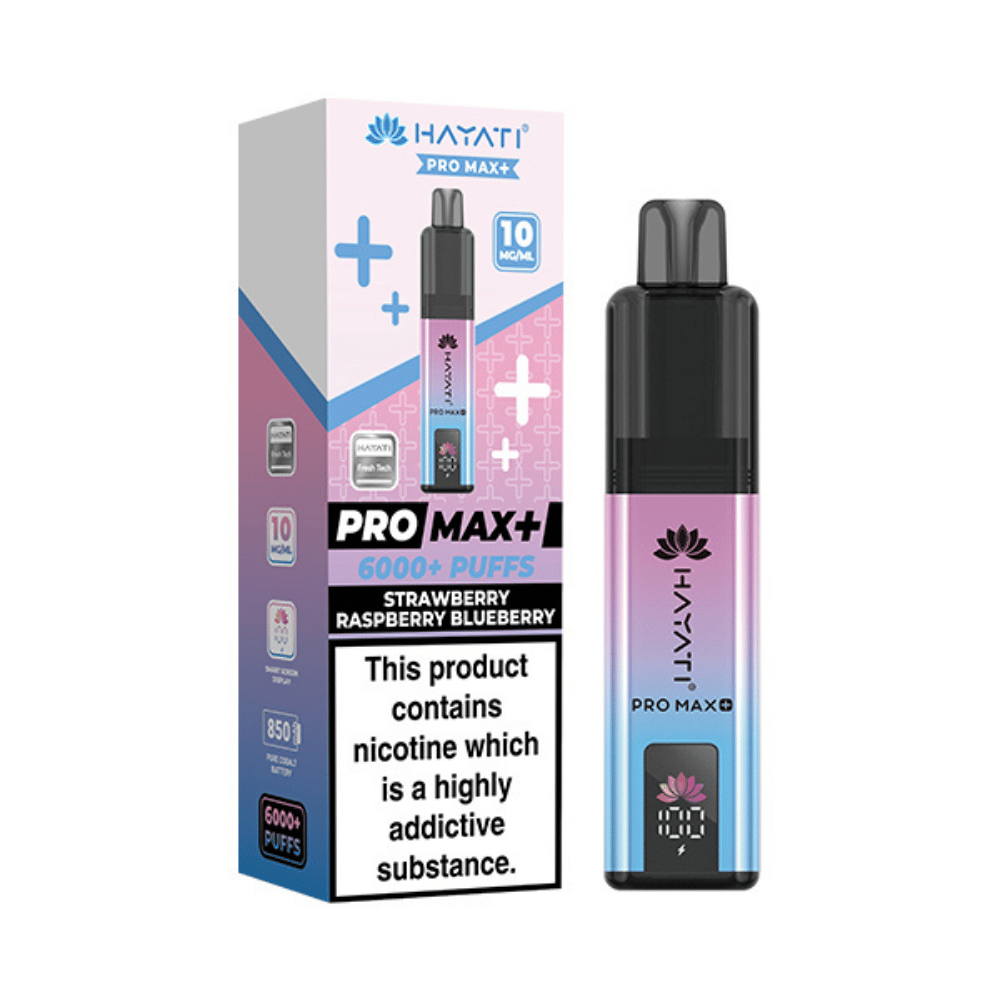 Hayati Pro Max Plus 6000 Puffs 10mg Strawberry Raspberry Blueberry