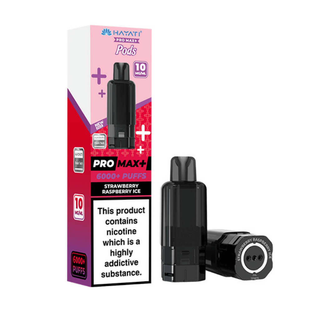 Hayati Pro Max Plus 6000 Prefilled Pod 10mg Strawberry Raspberry Ice