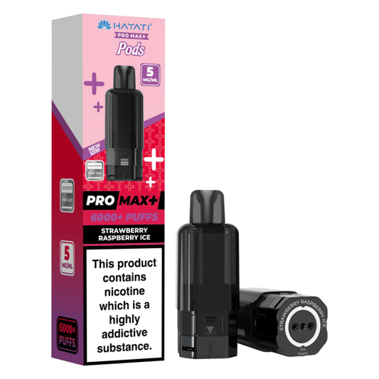 Hayati Pro Max Plus 6000 Prefilled Pod 5mg Strawberry Raspberry Ice