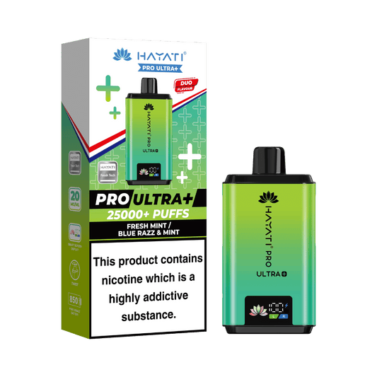 Hayati Pro Ultra Plus 25k Puffs Vape Kit Fresh Mint / Blue Razz & Mint